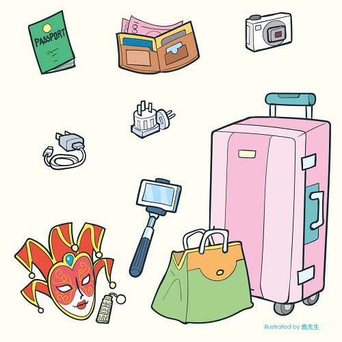 打包行李出遊去，「護照」、「自拍棒」英文怎麼說？